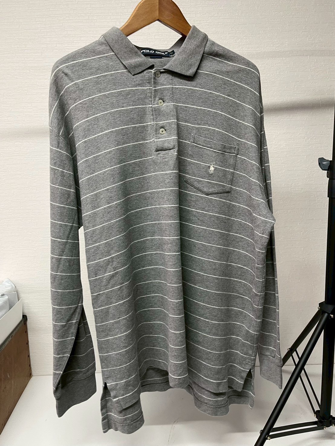 ボーダーポロシャツ グレー（ラルフ）
